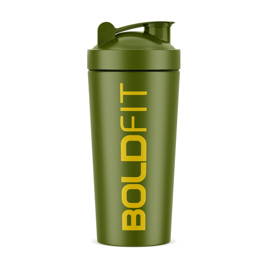 BOLDFIT Steel Shaker (Army Green)