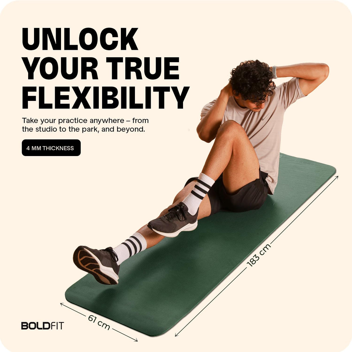BOLDFIT 4mm Yoga Mat - Athlete’s Choice