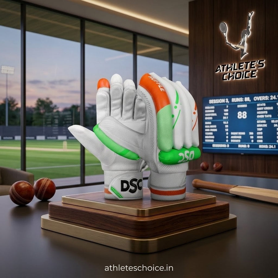 DSC Ruffle Batting Gloves (Orange / Green)