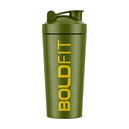 BOLDFIT Steel Shaker (Army Green)