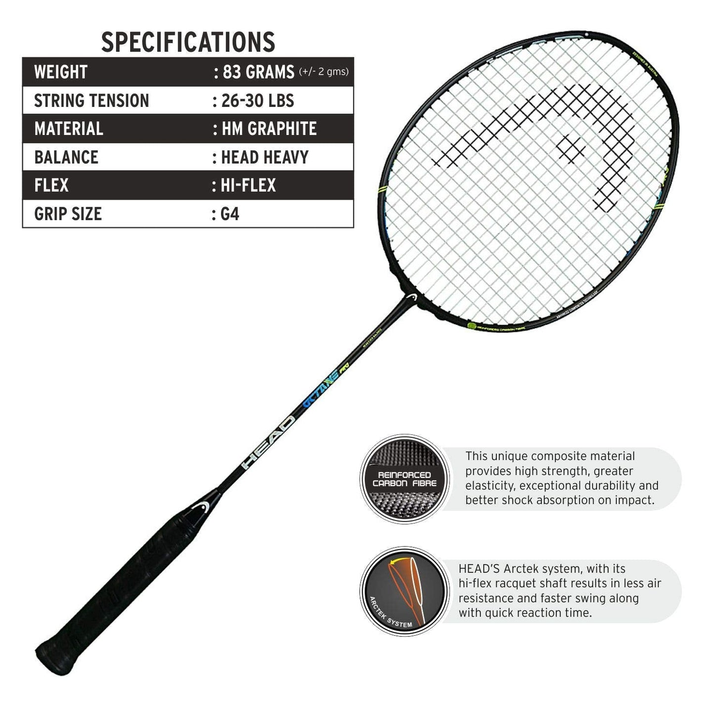 HEAD Octane Tour Badminton Racket - Athlete’s Choice