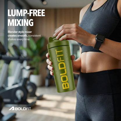BOLDFIT Steel Shaker (Army Green)
