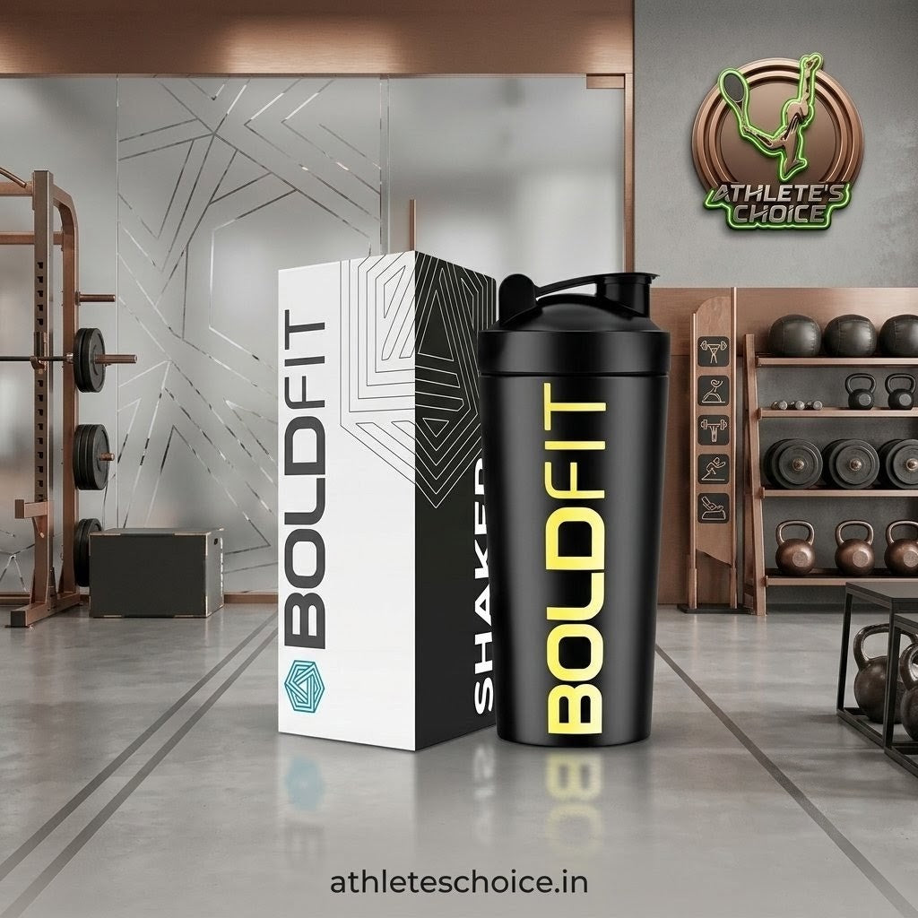 BOLDFIT Steel Shaker (Black)