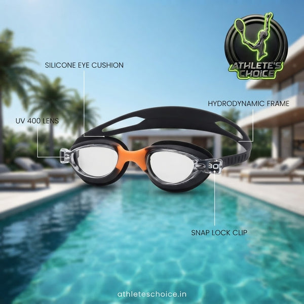BOLDFIT Swim Glasses (Orange / Black)